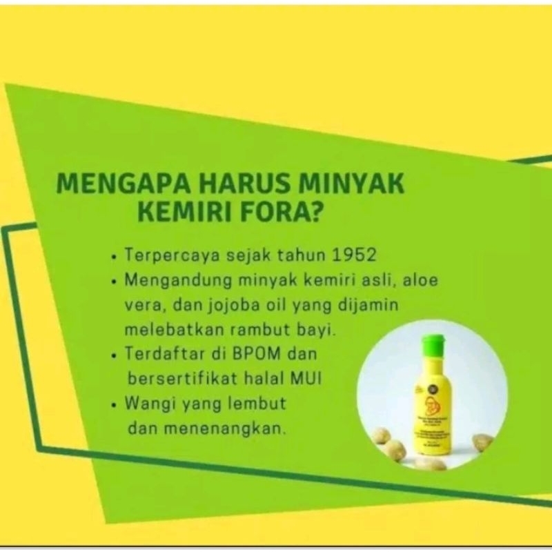 Fora Minyak Kemiri + Jojoba Oil Penumbuh Rambut Bayi New Formula