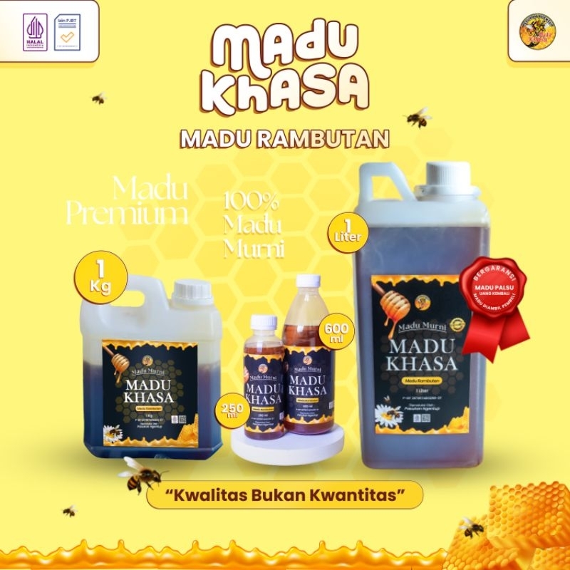 

MADU RAMBUTAN || MADU ASLI || ORI 100% || 125 ML, 250 ML, 460 ML, 600 ML, 1 L, & 1 KG