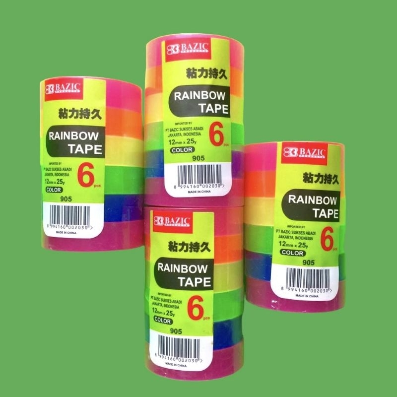

ISOLASI RAINBOW TAPE 0905 BAZIC/6 WARNA