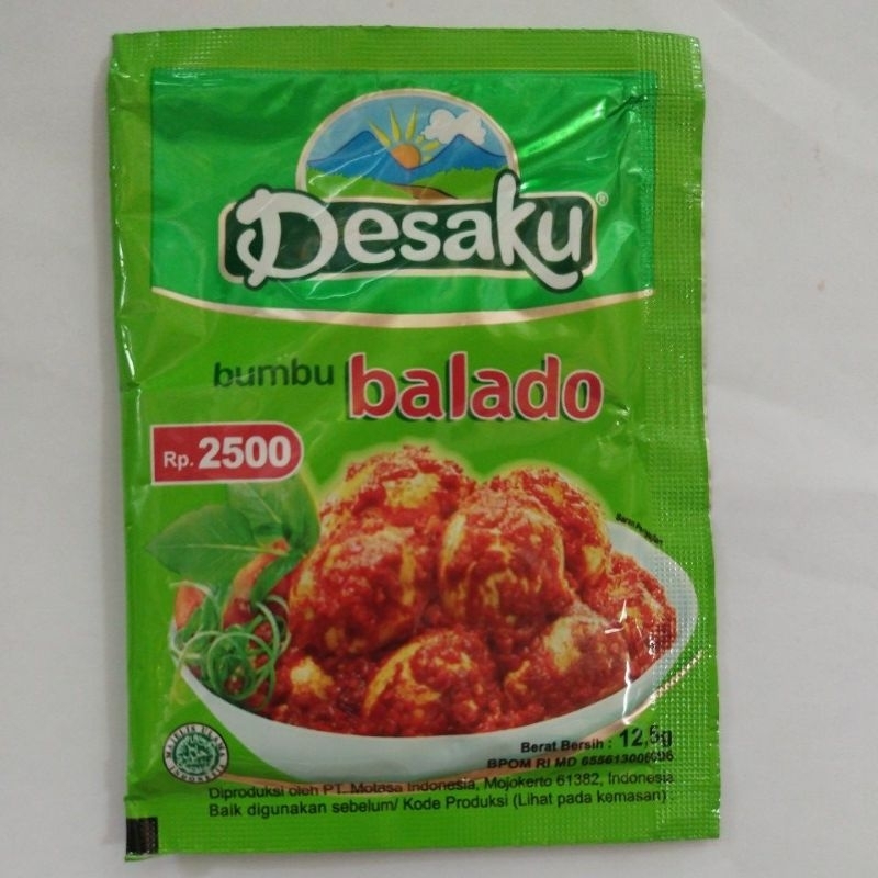 

Desaku bumbu balado harga Rp 2.500 12,5 gram