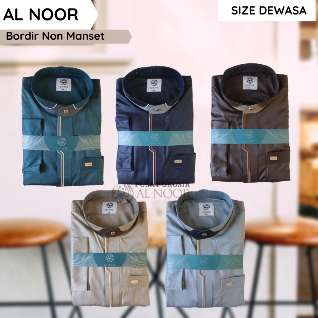 Jubah Saudi | Gamis Pria | Al Noor Dewasa Bordir Segitiga - Pusat Grosir Al Noor