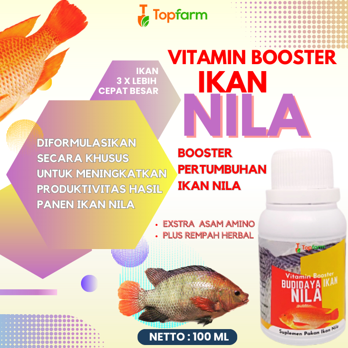Vitamin Ikan Cepat Besar / Vitamin Ikan Nila Cepat Besar / Vitamin Ikan Nila Booster / Vitamin Pembe
