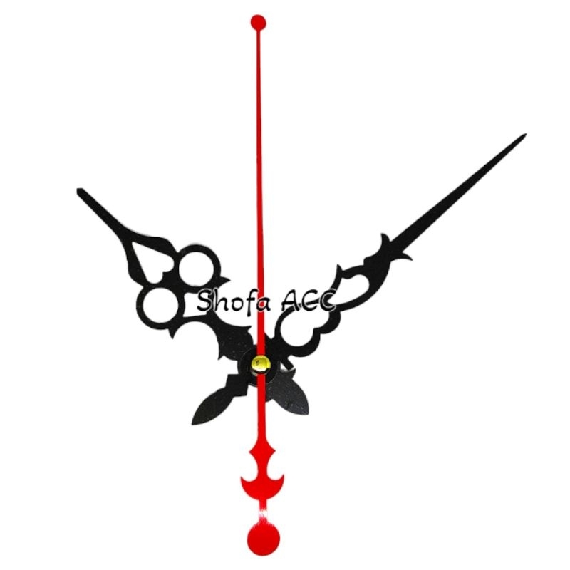 Jarum Jam Dinding Besar Panjang Motif Ukir