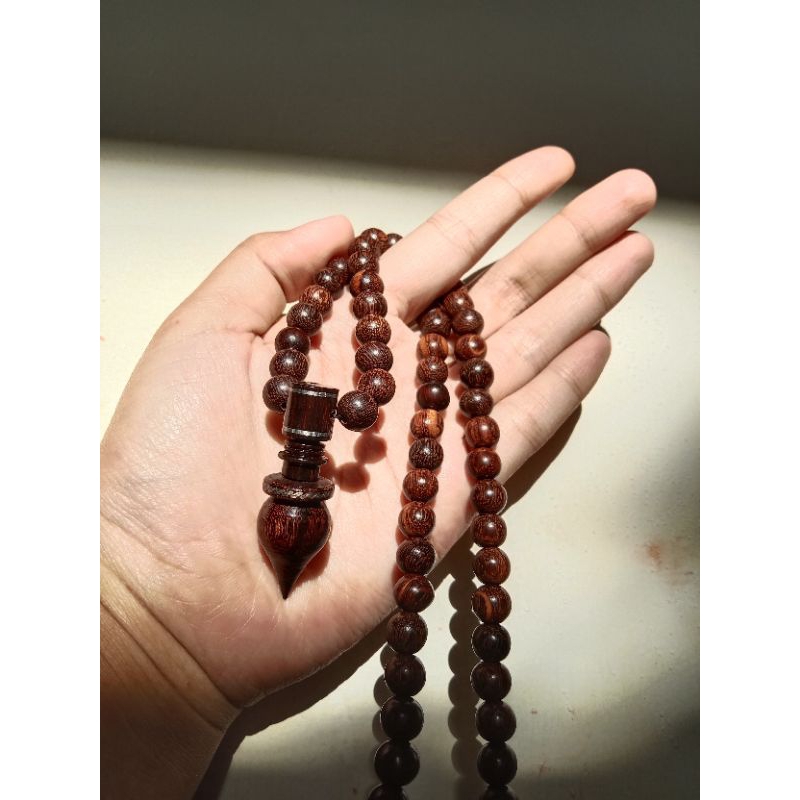 Kalung tasbih kayu galih asem bandul unik
