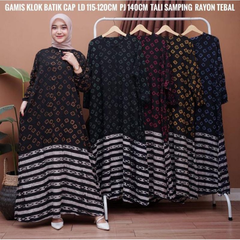 Gamis Klok Batik. Tali Samping