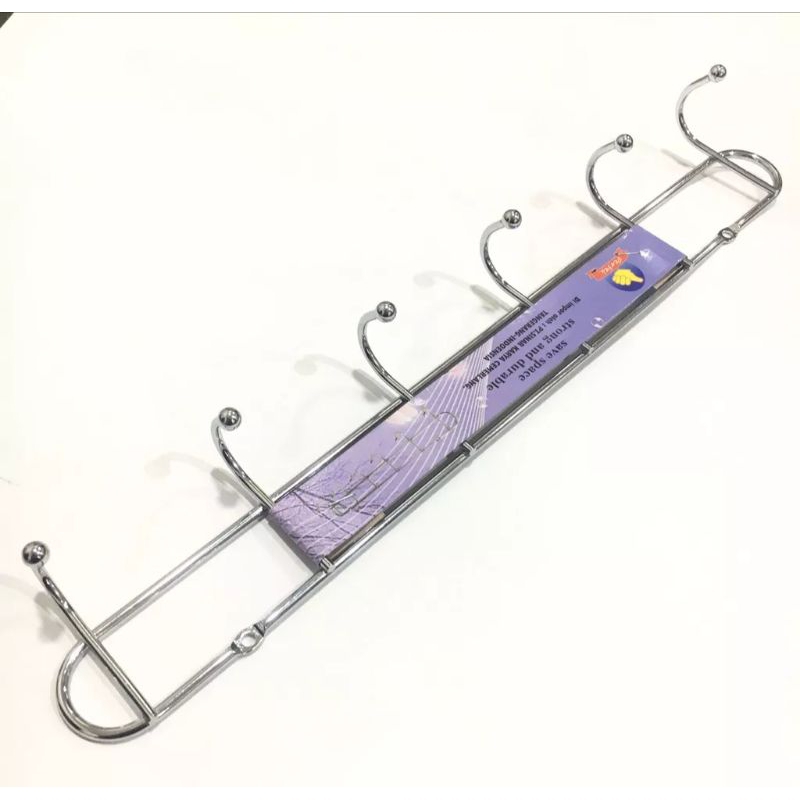 L4 - Gantungan Belakang Pintu 8 kait Gantungan Baju Kapstok Stainless gantungan baju belakang pintu