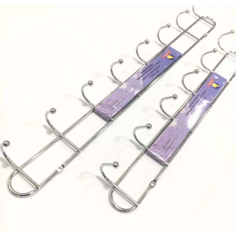 L4 - Gantungan Belakang Pintu 8 kait Gantungan Baju Kapstok Stainless gantungan baju belakang pintu