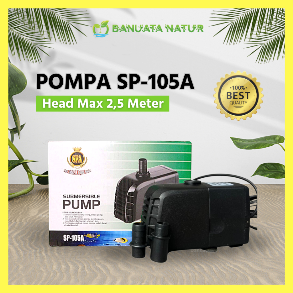 Pompa Aquarium Pompa Hidroponik SPA SP 105A (2,5 m) Berkualitas Banuata