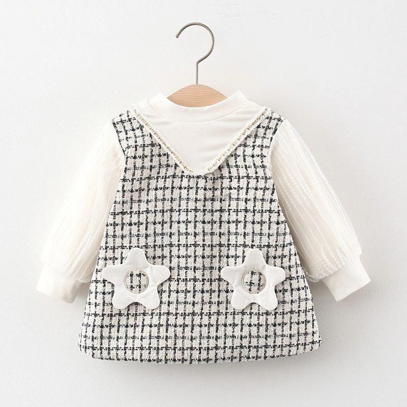 dress anak perempuan tweed
