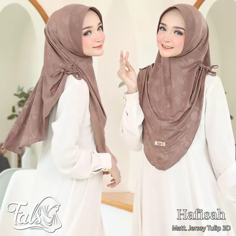 Afisah fals bergo kerut Kanan kiri daily harian Jersey jaguard premium