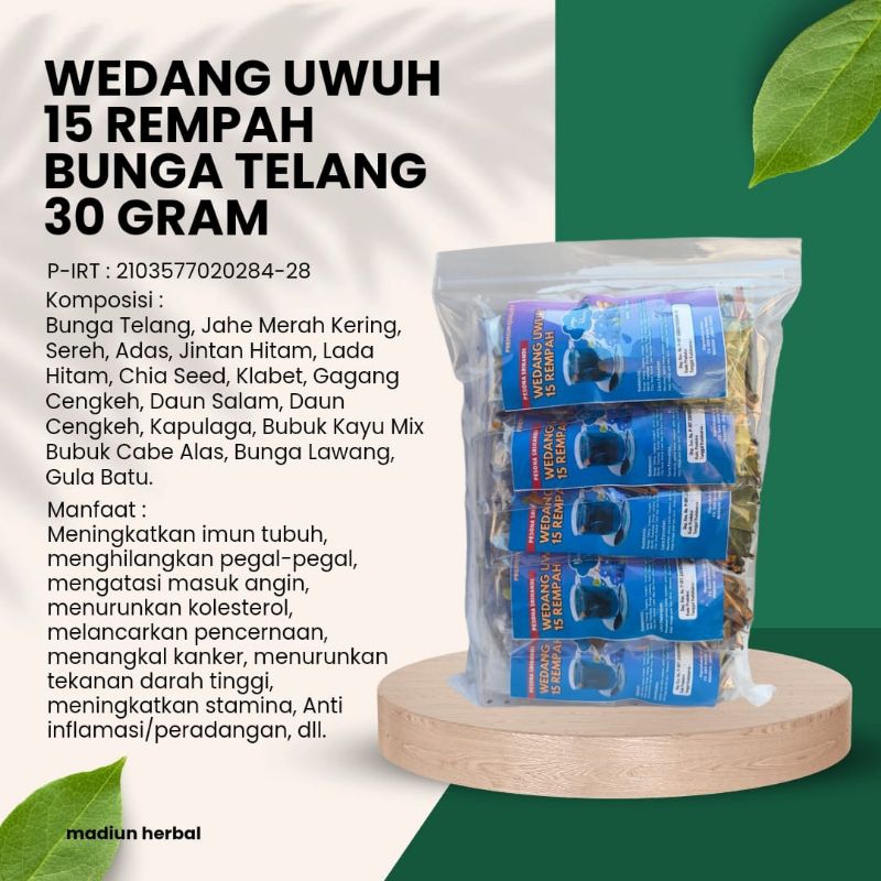 

1 Pack isi 10 Pcs Wedang Uwuh 15 Rempah Telang Plus Gula Batu