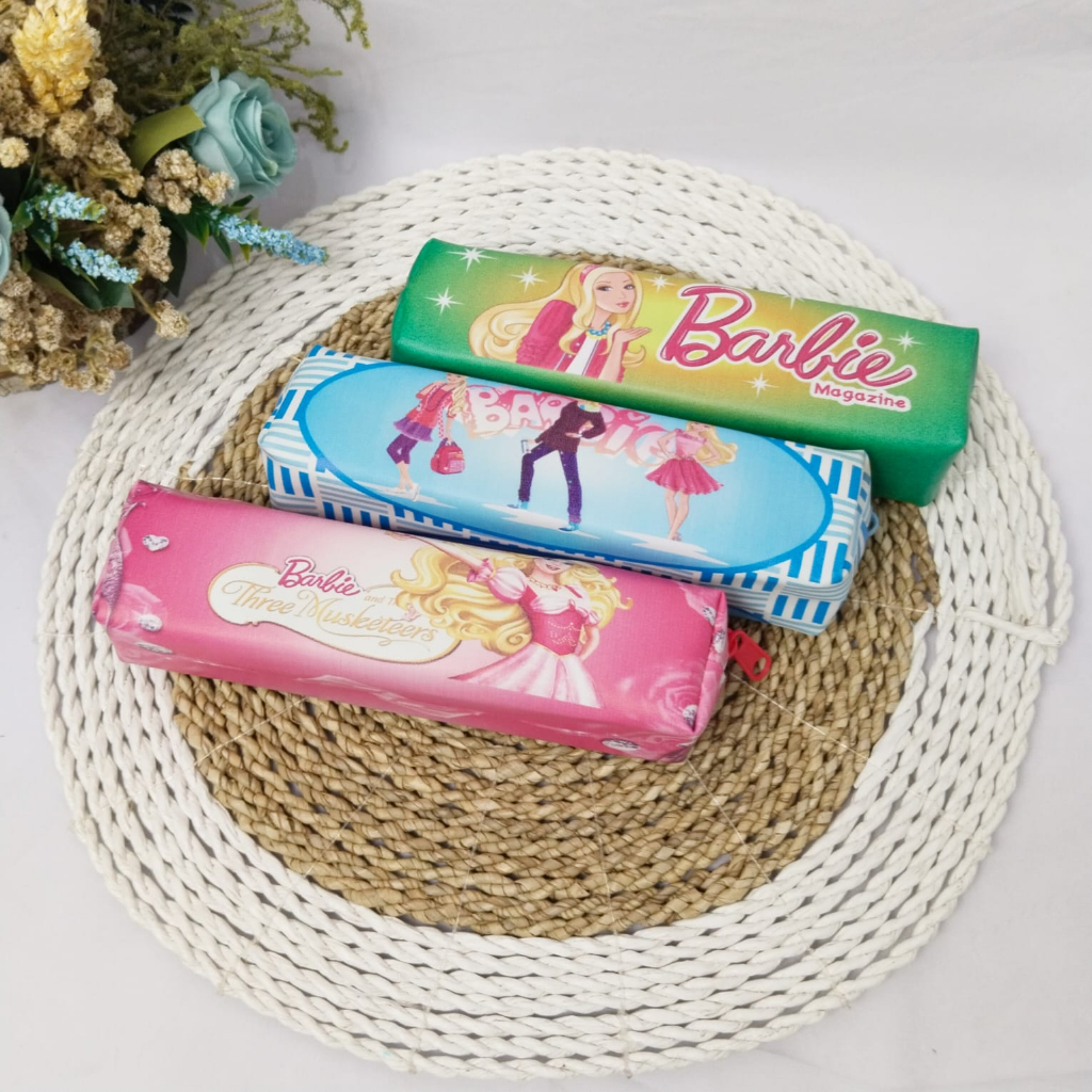 

kotak pensil tepak tempat pensil viral motif barbie terbaru