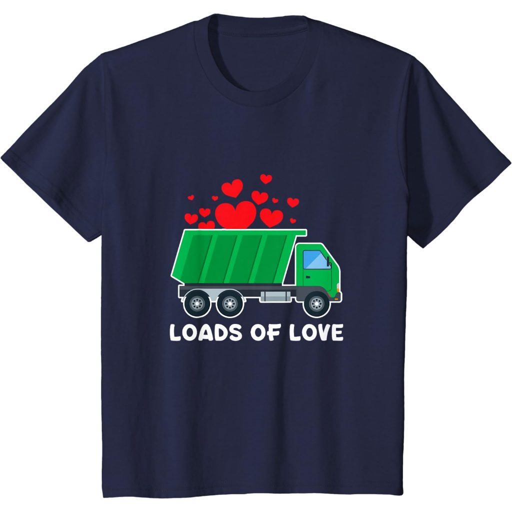 Baju anak Loads of Love Garbage Truck Garbage Day Valentine's Day T-Shirt baju anak murah Fashion Ba