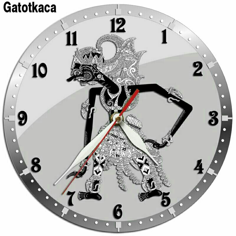 Jam dinding wayang Gatotkaca Pringgondani
