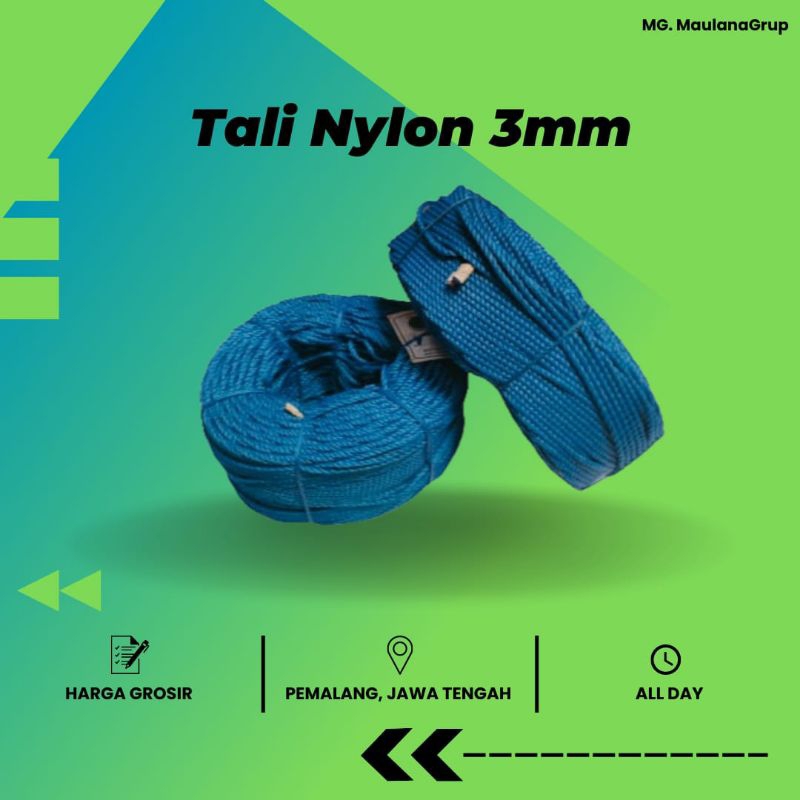 

TALI NYLON 3 MM||TALI TAMBANG||TALI PLASTIK