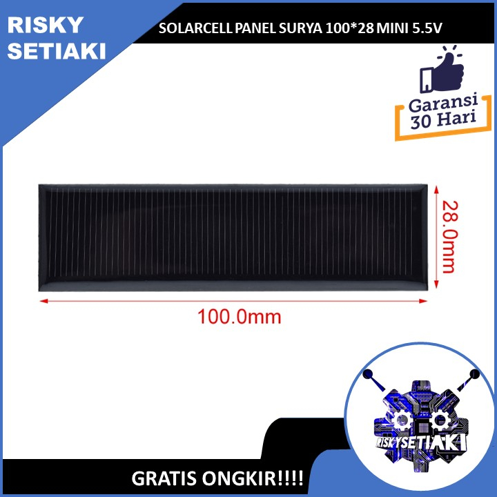 SOLARCELL PANEL SURYA TENAGA MATAHARI SOLAR CELL 100*28 MINI 5.5V