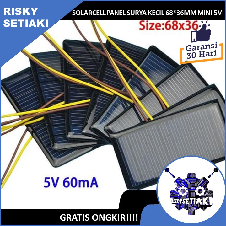 SOLARCELL PANEL SURYA TENAGA MATAHARI SOLAR CELL KECIL 68*36MM MINI 5V