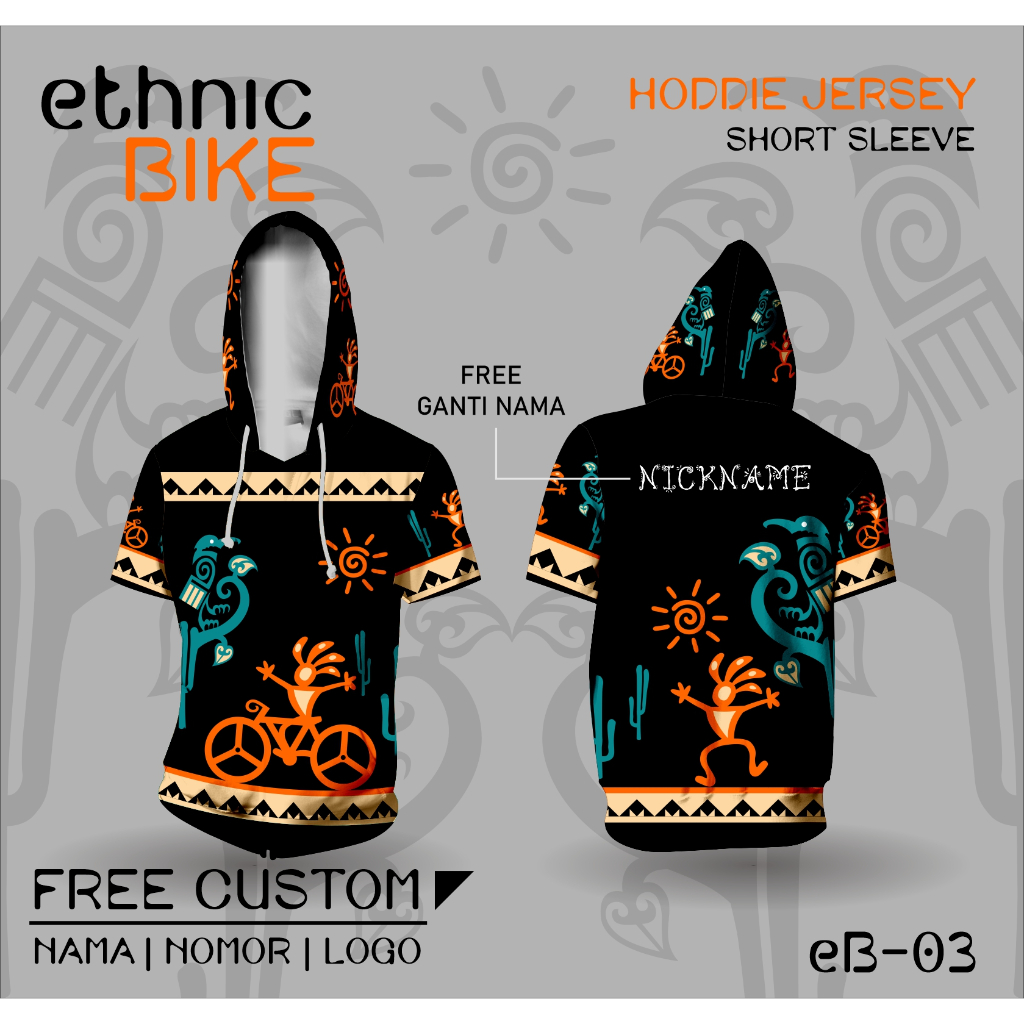 Jersey hoodie ethnic bike baju sepeda kaos gowes etnik