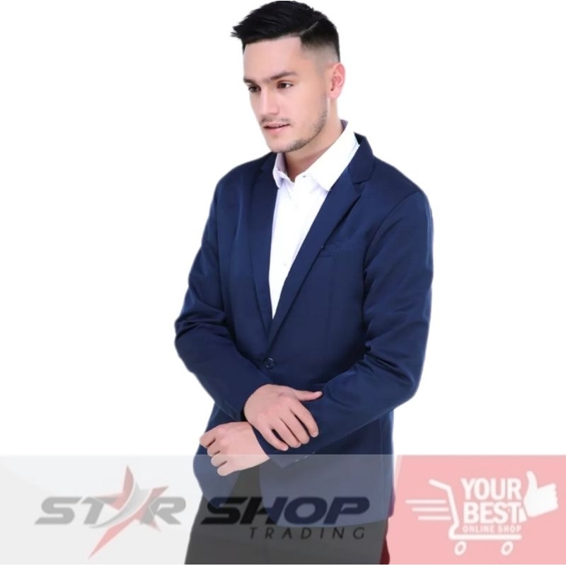JAS BLAZER PRIA JAS FORMAL JAS SEKOLAH JAS CASUAL JAS KOREA JAS POLOS BLAZER KANCING 2 BLAZER KOREA