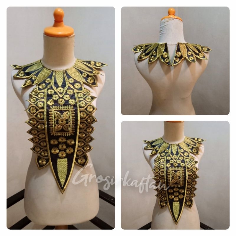 Bordir renda choker bunga mawar