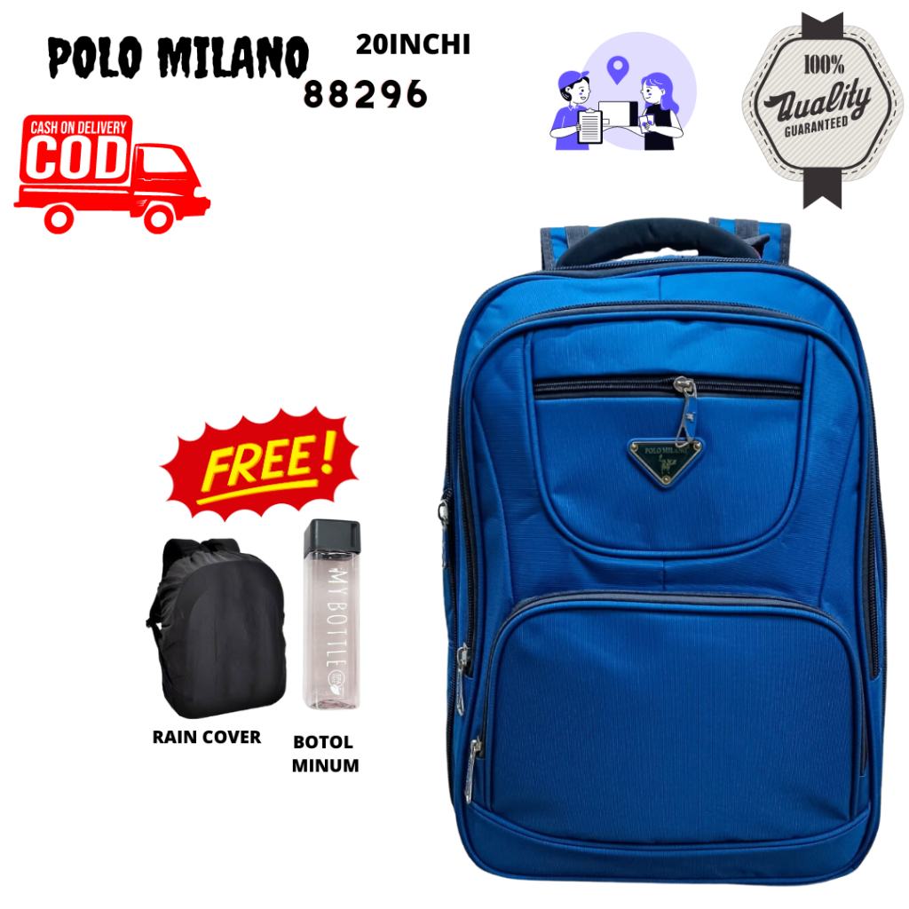 Polo Milano Expandable Backpack 88296-20inchi- Tas Ransel Laptop Polo Milano - Tas Pria