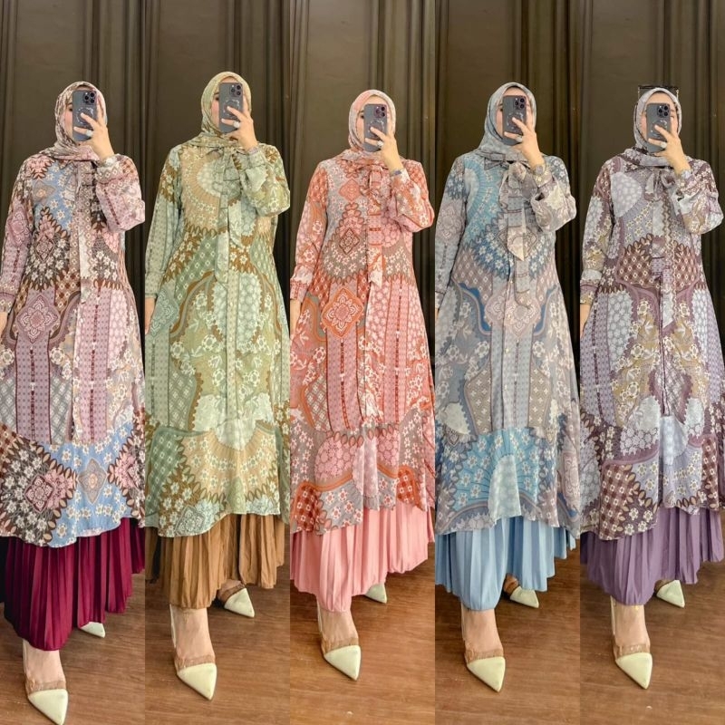 NEW midi ALISHA ABSTRAK set