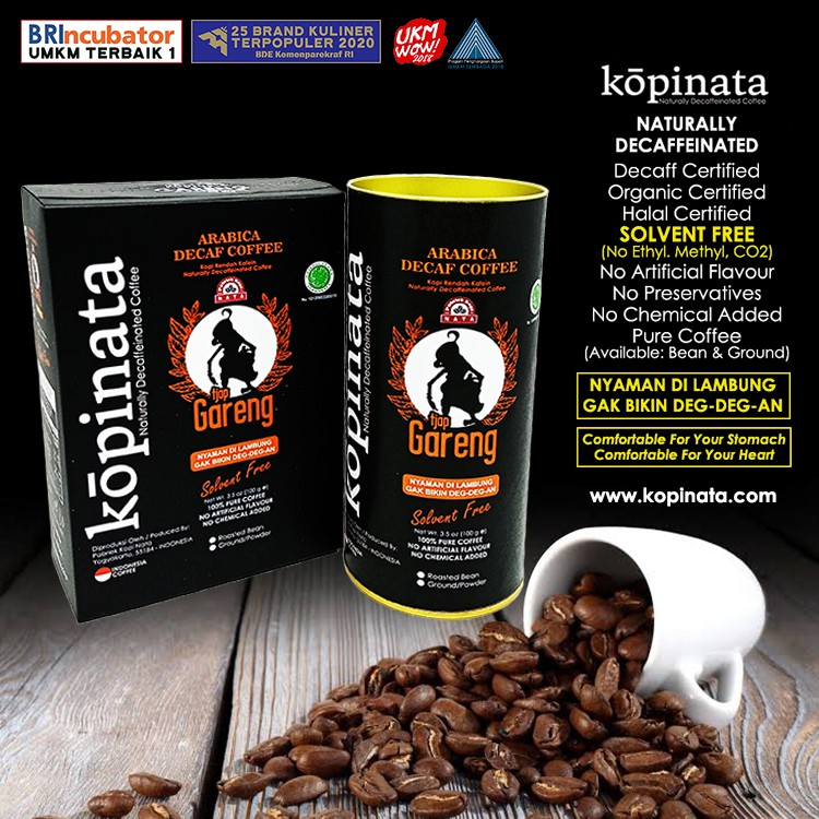 

kopi rendah kafein naturally kopinata tjap gareng