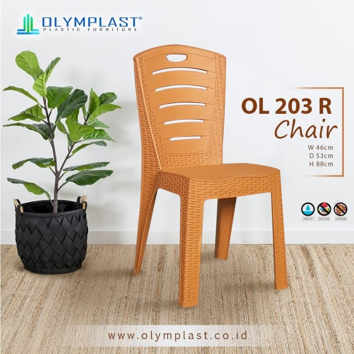 Kursi Sender 203 R OLYMPLAST Bangku Sandaran Rotan Plastik Kursi Bangku Makan Tinggi