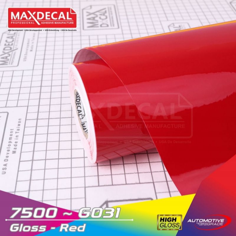MAXDECAL Merah glossy/ doff Skotlet sepeda motor mobil