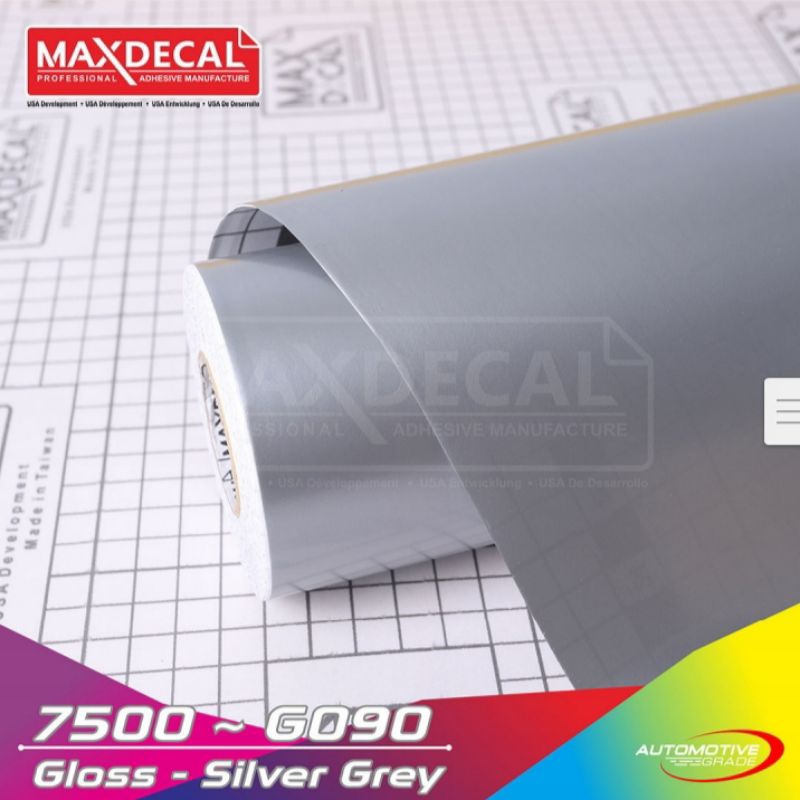 MAXDECAL silver grey glossy. Skotlet sepeda motor mobil