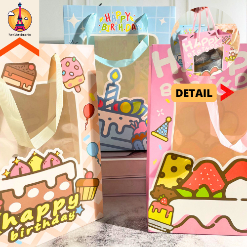 

Paper Bag Tali Edisi Ulang Tahun Happy Birthday Besar CD-765 Tersedia 3 Warna Tas Kado Pembungkus Kado Kantong Tali Hard Cover