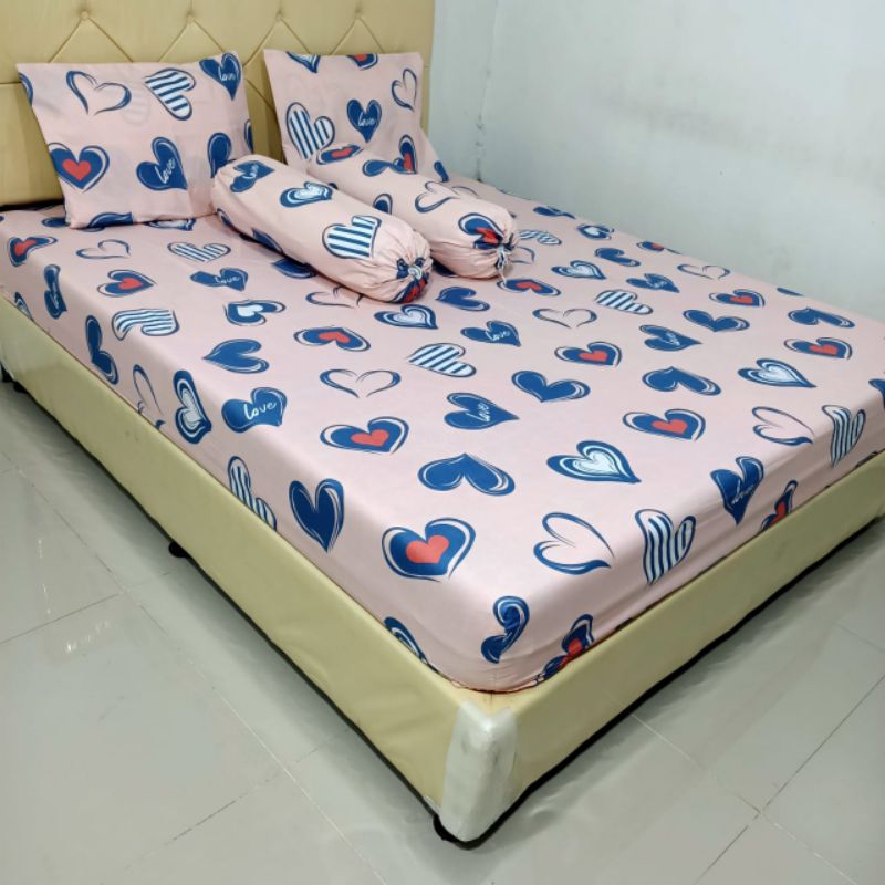 Sprei Homemade Terbaru Bahan Adem Motif Pink Love