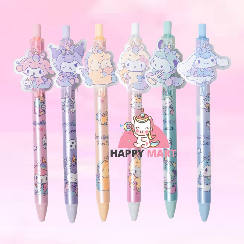 

Pulpen sanrio x unicorn kuromi / melody / cinnamoroll