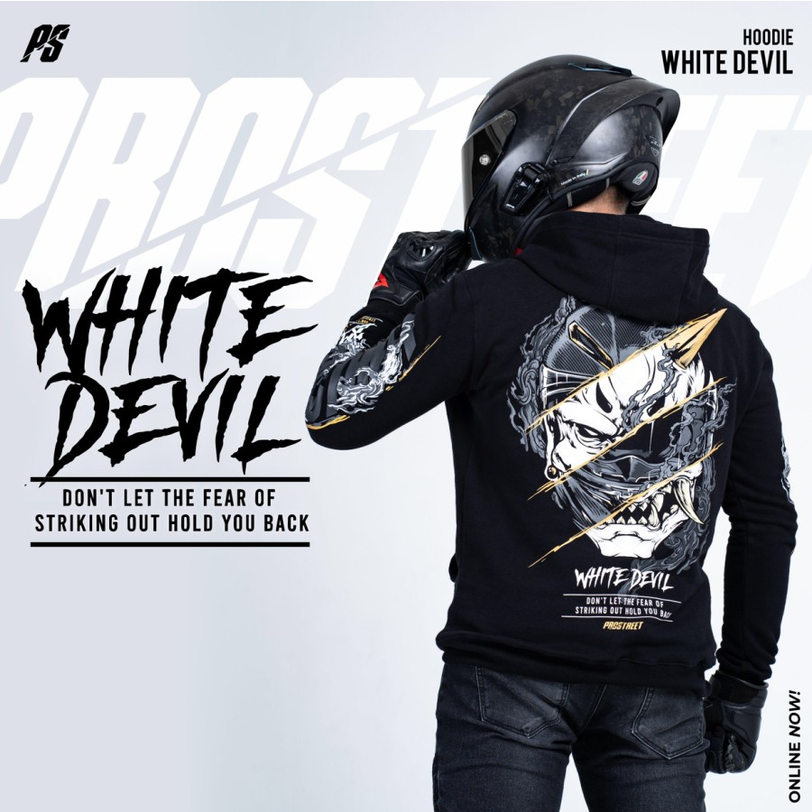 Hoodie Distro Prostreet White Devil