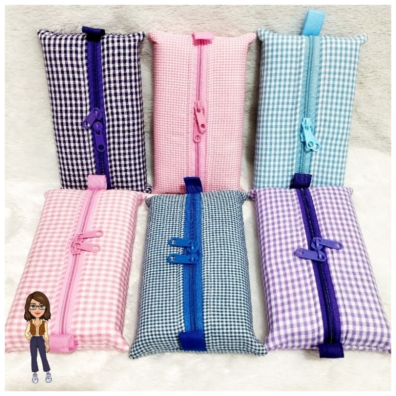 Madebynie ✨Gingham Handmade Tempat Tissue Travel Pack Kain Katun / Tissue Pouch / Dompet Tissue / Te