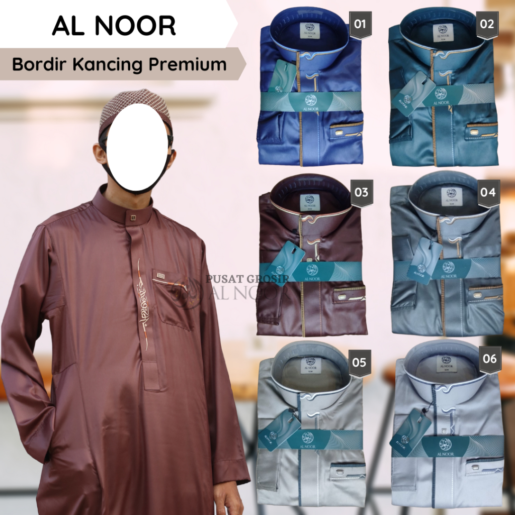 Jubah Saudi | Gamis Pria | Al Noor Bordir Dewasa - Pusat Grosir Al Noor
