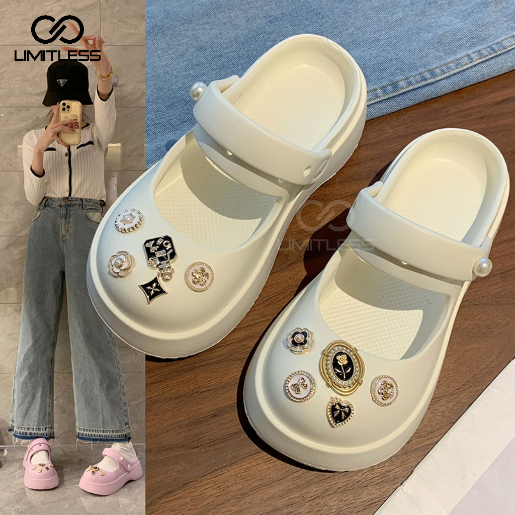 FREE PERMATA Sandal Wanita Slop INARA Sepatu Sendal Wanita Kekinian 2025 Sendal Slip On Cewek Terbar