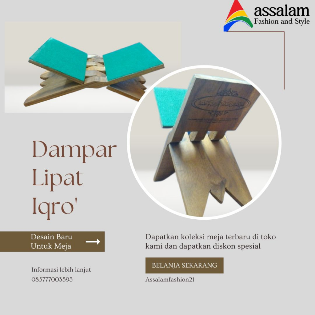 Dampar iqro'/meja lipat karpet halus