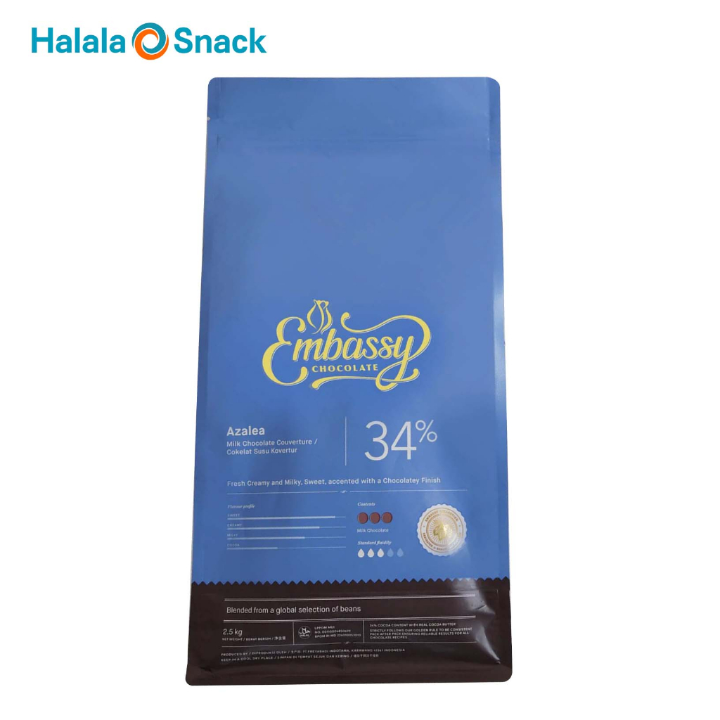 

Embassy Chocolate | Azalea 34% 2,5 kg Milk Couverture Cokelat Tulip