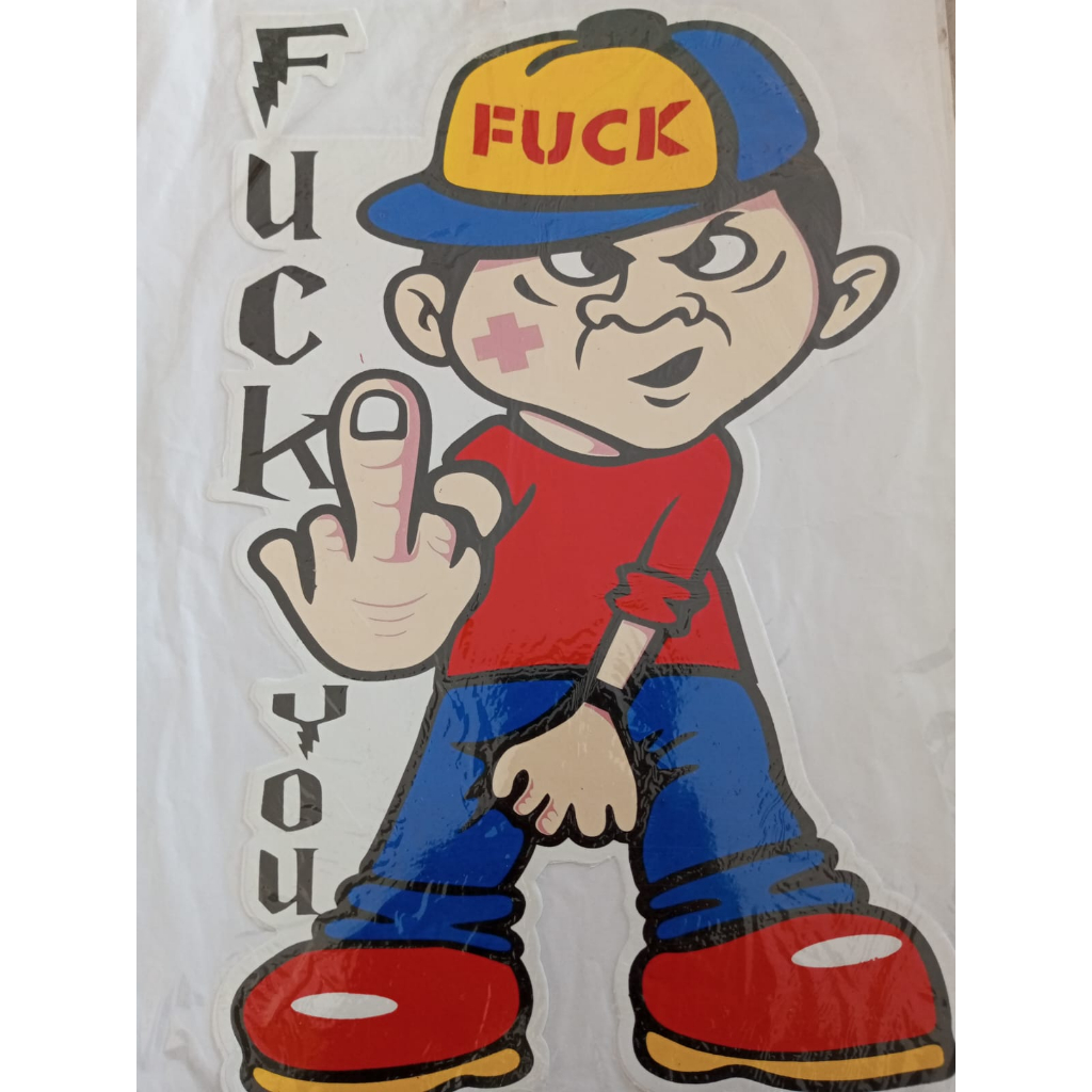 stiker gambar fuck you kartun