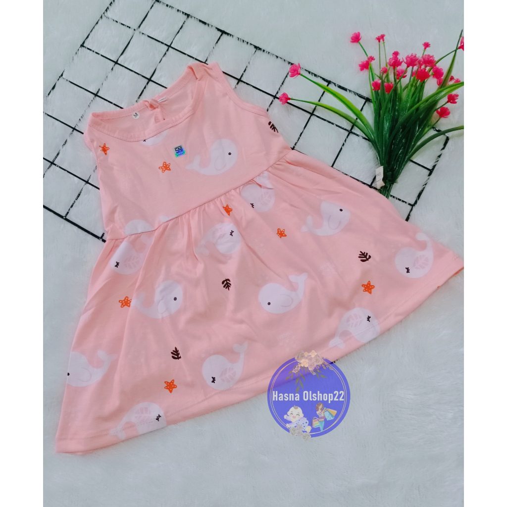 Dress Anak Perempuan Katun Bermotif / Baju Bayi Perempuan / Baju Anak Kaos Katun