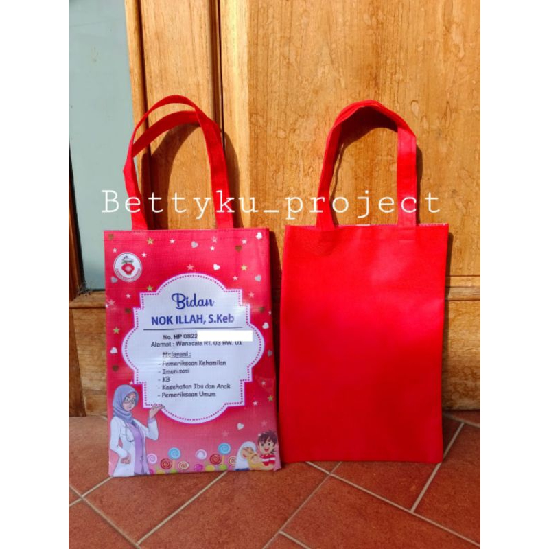 Tas Bidan Custom KIA - bidan souvenir - partus bidan- murah tebal Pakai nama