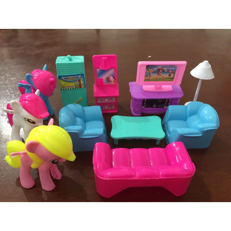 Mainan sofa set 3pcs unicorn poni FI-557