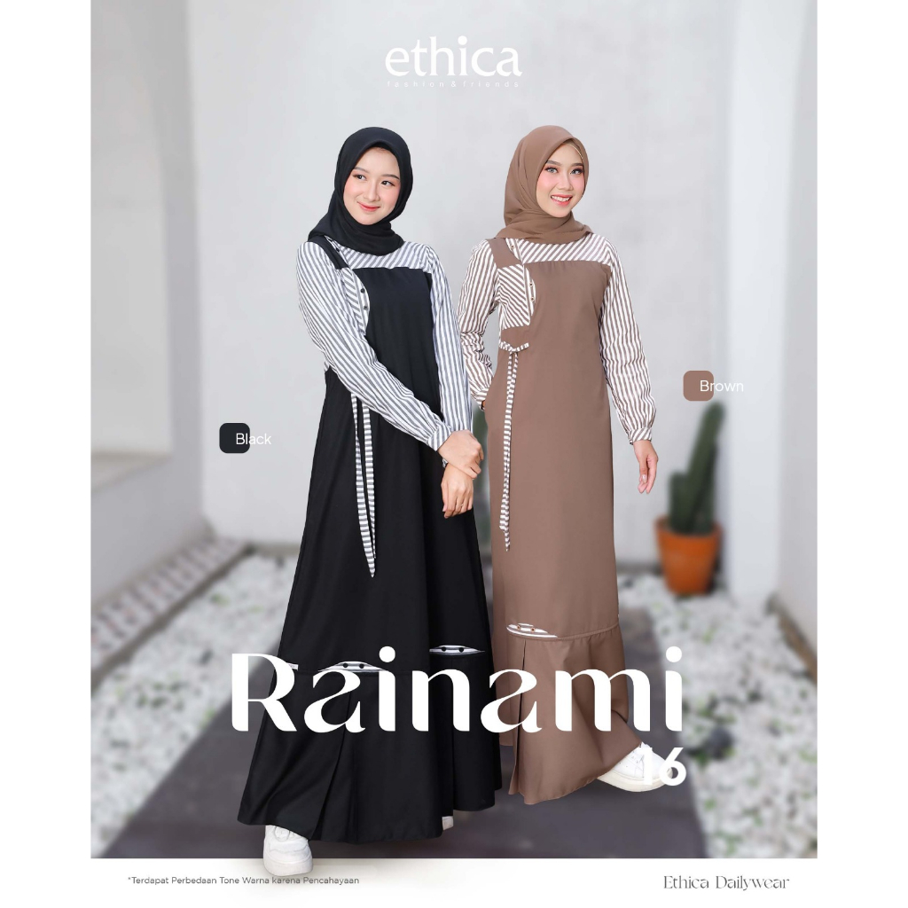 Gamis Remaja Rainami 16 Black & Rainami 16 Brown (ETHICA MATARAM)