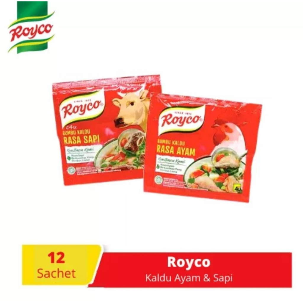 

ROYCO bumbu penyedap 9gr kaldu AYAM SAPI sachet RENCENG ( isi 12 )