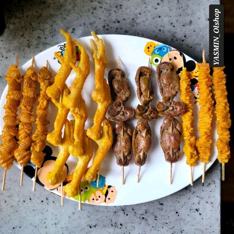 Replika makanan sate usus,sate Ati ampela,sate ceker,sate kulit / dummy food sate usus,sate ceker,sa