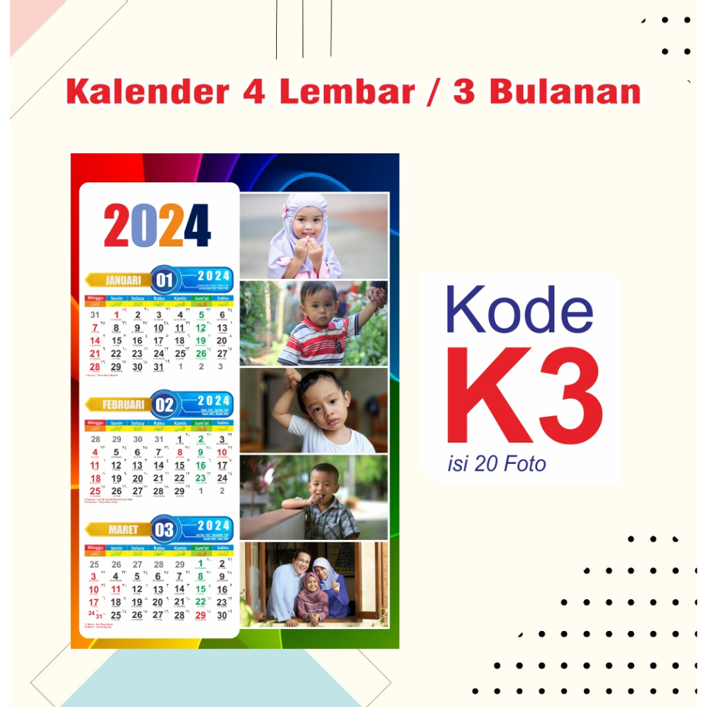 

KALENDER FOTO ISI 4 LEMBAR | KALENDER CUSTOM