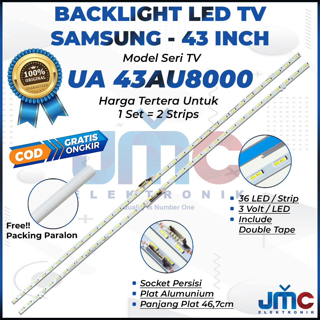 Backlight Tv Samsung Ua43Au8000 Ua43Au8000 lampu Tv led Samsung 43 inch