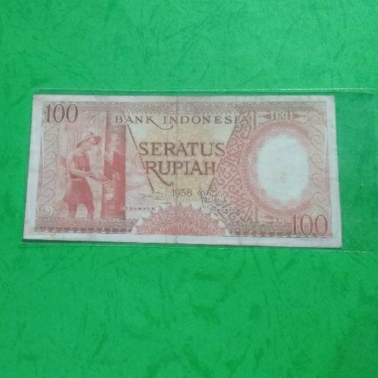 Uang Kuno Indonesia 100 1958 Fine