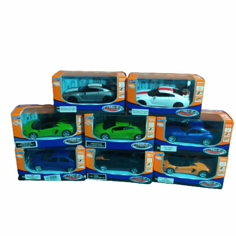 diecast apolo msz toyota lamborghini ford mitsubishi nissan skala 1:43